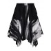 A-line skirt autumn and winter women's large high waist irregular black tie dye skirt