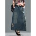 Women Spring Drawstring Hole Embroidery Casual Skirt