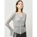 Sheer Knit Flared Sleeve Cardigan