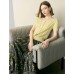 Pale Yellow Tencel Pearl Trim Knit Cardigan Pale Yellow Tencel Pearl Trim Knit Cardigan