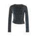 Glittery Wrap-Front Long Sleeve Top Glittery Wrap-Front Long Sleeve Top