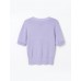 V-Neck Cable-Knit Short Sleeve Top
