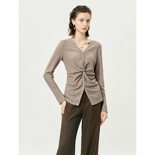 Twisted-Front Knit Top