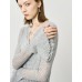 Sheer Knit Flared Sleeve Cardigan