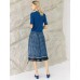 Blue Ribbed Knit Elbow-Sleeve Cardigan Blue Ribbed Knit Elbow-Sleeve Cardigan