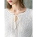 Tencel Eyelet Knit Tie-Neck Sweater Tencel Eyelet Knit Tie-Neck Sweater