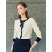 Contrast Bow Detail Knit Cardigan