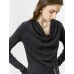 Cowl Neck Asymmetrical Knit Top