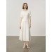Sequin Embellished Pearl Neck Wool Knit Top
