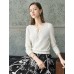 Tencel Eyelet Knit Tie-Neck Sweater Tencel Eyelet Knit Tie-Neck Sweater