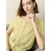 Pale Yellow Tencel Pearl Trim Knit Cardigan Pale Yellow Tencel Pearl Trim Knit Cardigan