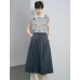 Contrast Collar Leaf Embroidery Sleeveless Knit Polo Top Contrast Collar Leaf Embroidery Sleeveless Knit Polo Top