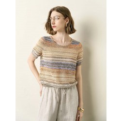 Colorful Striped Short Sleeve Knit Top