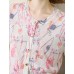 Ethereal Artistic Print Single-Breasted Viscose Top