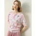 Ethereal Artistic Print Single-Breasted Viscose Top