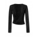 Glittery Wrap-Front Long Sleeve Top Glittery Wrap-Front Long Sleeve Top