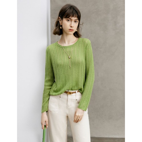 Ribbed Pattern Long Sleeve Knit Top Ribbed Pattern Long Sleeve Knit Top
