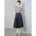 Contrast Collar Leaf Embroidery Sleeveless Knit Polo Top Contrast Collar Leaf Embroidery Sleeveless Knit Polo Top
