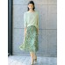 Sage Green Tencel-Linen Blend Sequin Knit Top