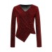 Glittery Wrap-Front Long Sleeve Top Glittery Wrap-Front Long Sleeve Top