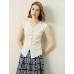 Ruched Knit Sleeveless V-Neck Top