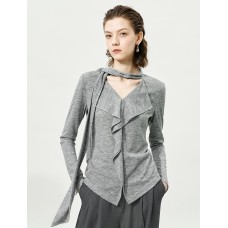 Halter Ruffled Slim Fit Knit Top
