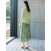 Sage Green Tencel-Linen Blend Sequin Knit Top