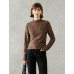Ruched Slim Fit Mock Neck Long-Sleeve Knit Top Ruched Slim Fit Mock Neck Long-Sleeve Knit Top