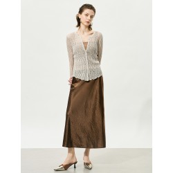Sheer Knit Flared Sleeve Cardigan