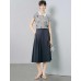 Contrast Collar Leaf Embroidery Sleeveless Knit Polo Top Contrast Collar Leaf Embroidery Sleeveless Knit Polo Top