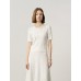 Sequin Embellished Pearl Neck Wool Knit Top