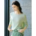 Sage Green Tencel-Linen Blend Sequin Knit Top