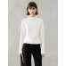Ruched Slim Fit Mock Neck Long-Sleeve Knit Top Ruched Slim Fit Mock Neck Long-Sleeve Knit Top
