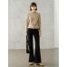 Ruched Slim Fit Mock Neck Long-Sleeve Knit Top Ruched Slim Fit Mock Neck Long-Sleeve Knit Top