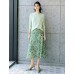 Sage Green Tencel-Linen Blend Sequin Knit Top