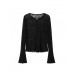 Sheer Knit Flared Sleeve Cardigan