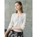 Tencel Eyelet Knit Tie-Neck Sweater Tencel Eyelet Knit Tie-Neck Sweater
