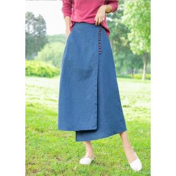 New Retro Blue irregular skirt